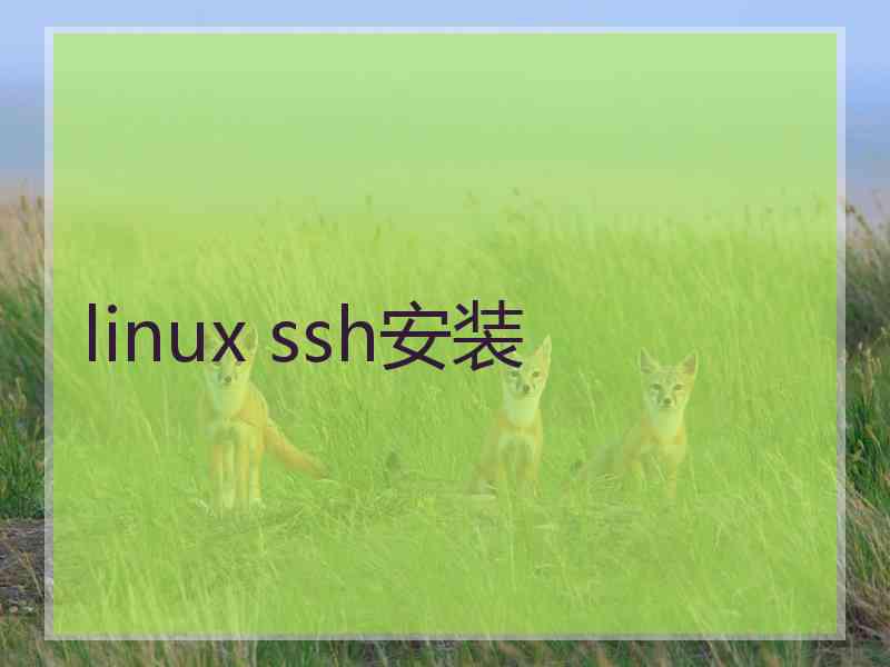 linux ssh安装