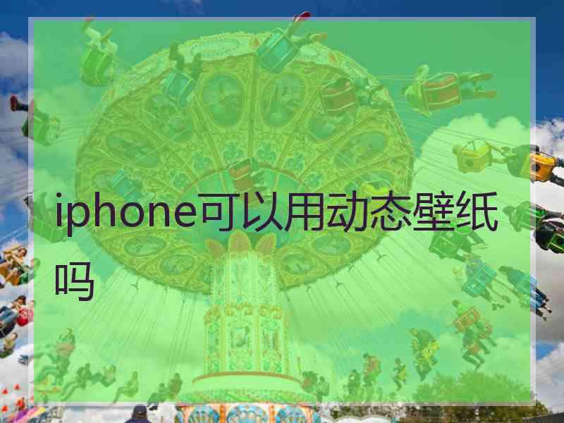 iphone可以用动态壁纸吗