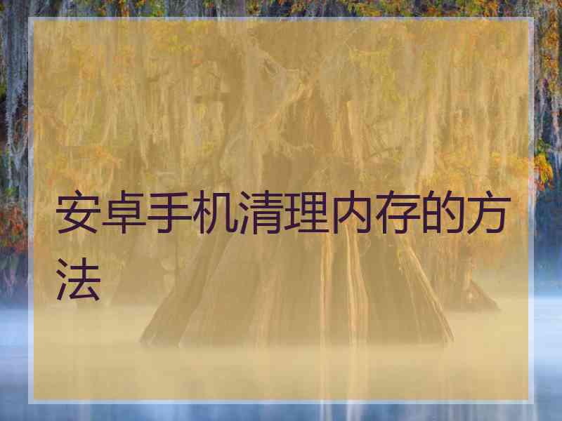 安卓手机清理内存的方法