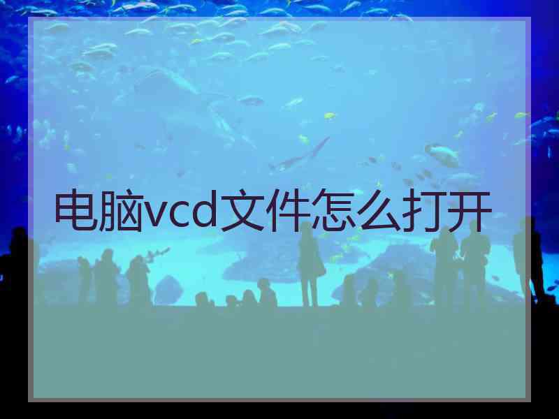 电脑vcd文件怎么打开