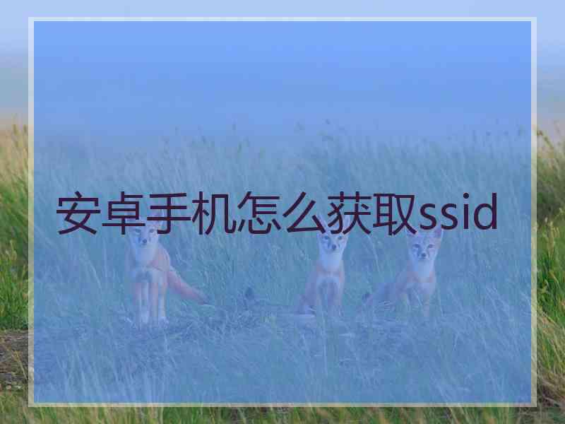 安卓手机怎么获取ssid