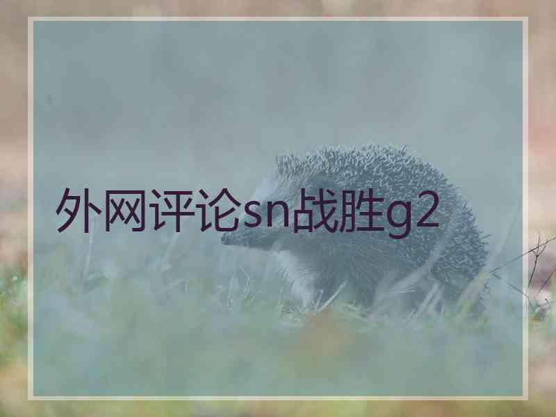 外网评论sn战胜g2