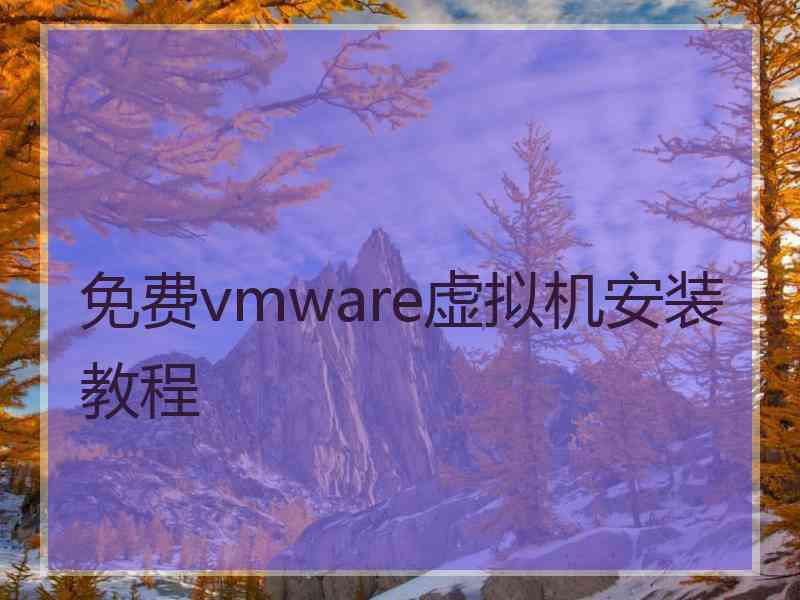 免费vmware虚拟机安装教程