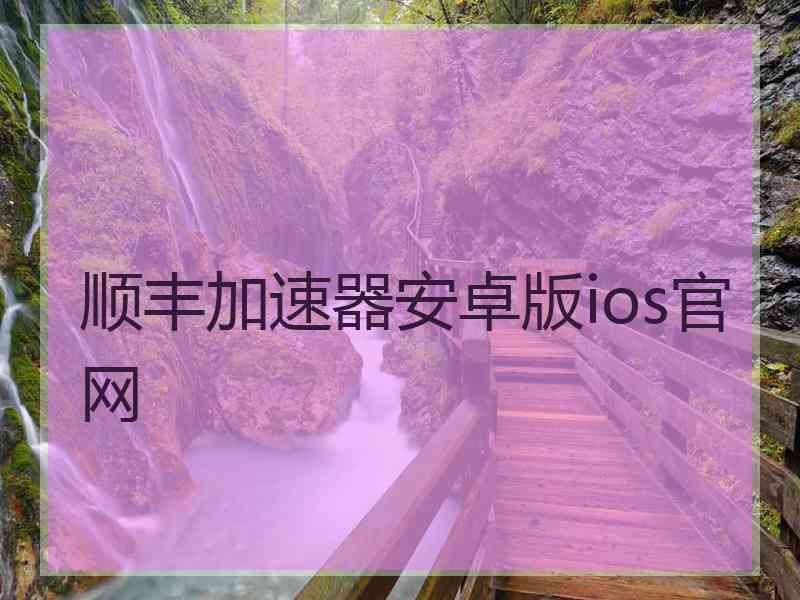 顺丰加速器安卓版ios官网