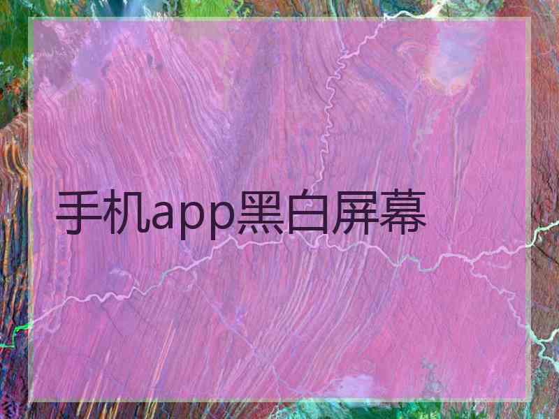 手机app黑白屏幕