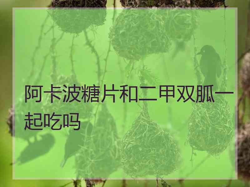 阿卡波糖片和二甲双胍一起吃吗