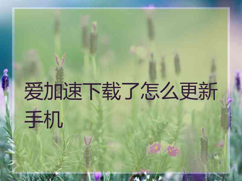 爱加速下载了怎么更新手机