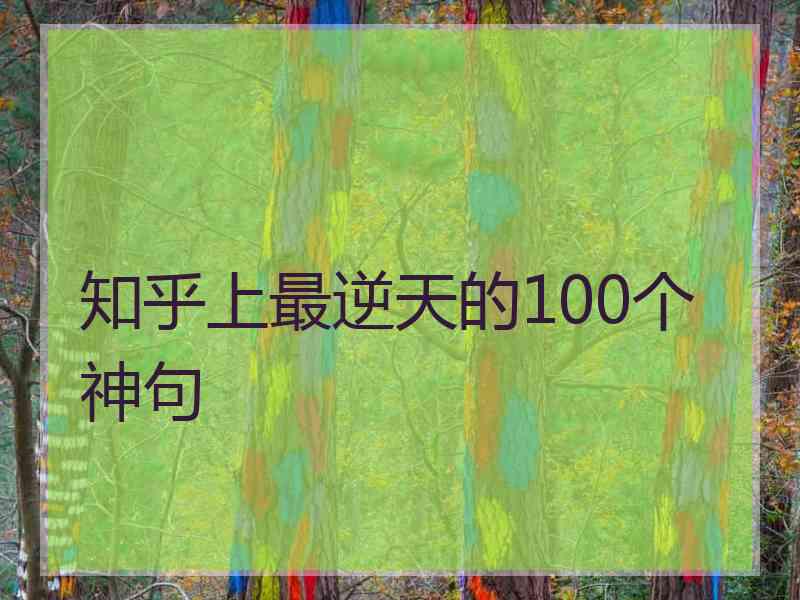 知乎上最逆天的100个神句