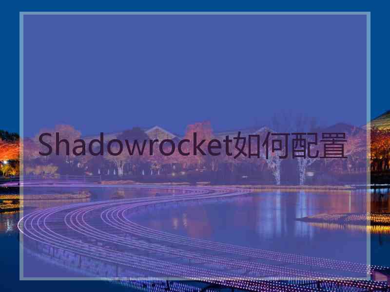 Shadowrocket如何配置