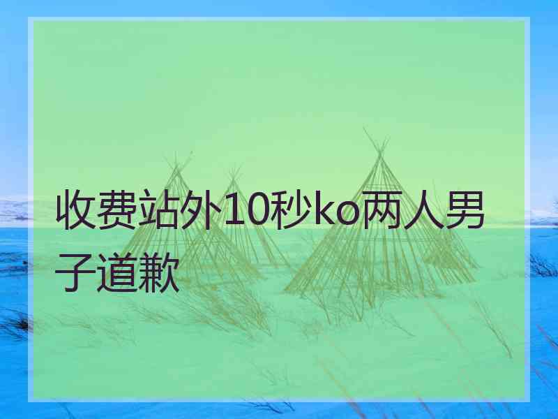 收费站外10秒ko两人男子道歉