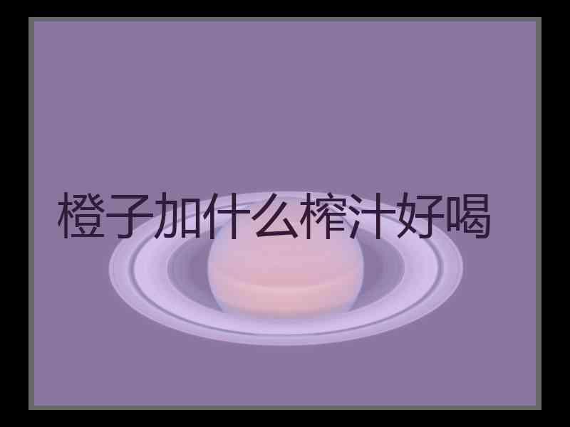 橙子加什么榨汁好喝