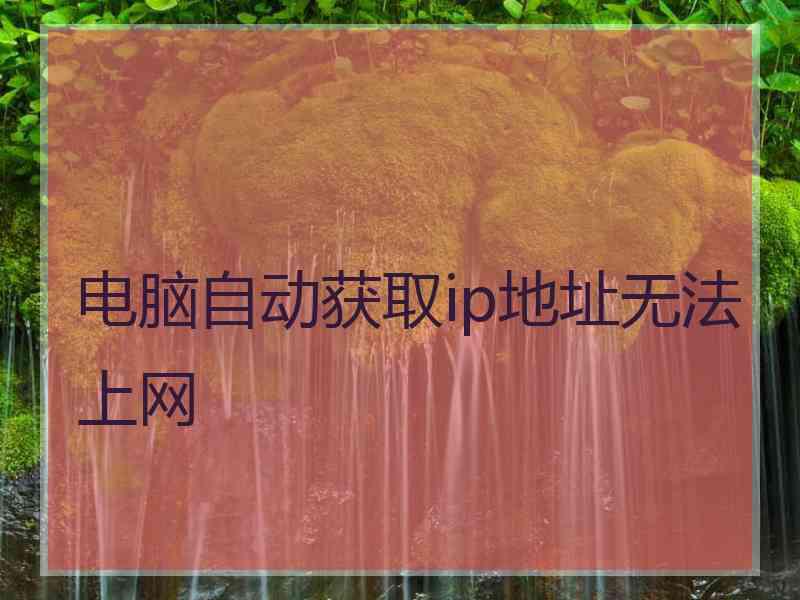 电脑自动获取ip地址无法上网