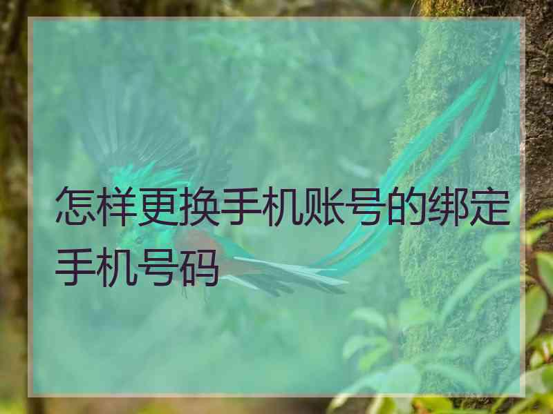 怎样更换手机账号的绑定手机号码