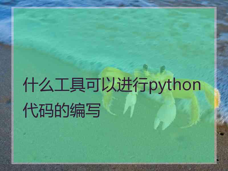 什么工具可以进行python代码的编写