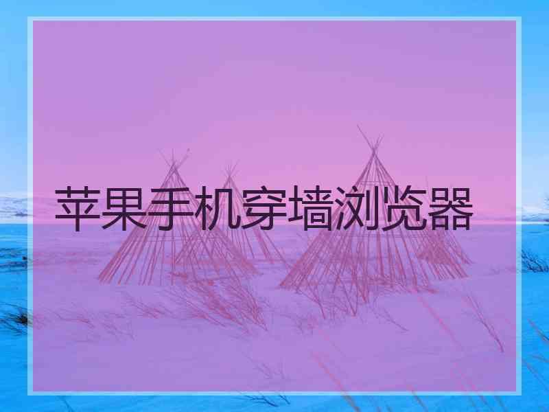 苹果手机穿墙浏览器