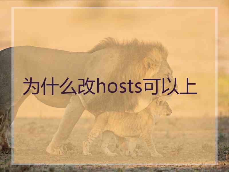 为什么改hosts可以上