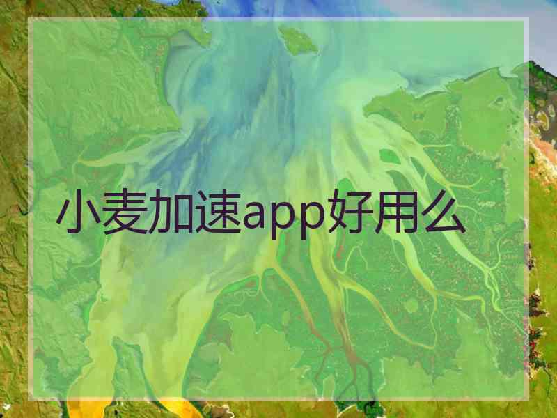 小麦加速app好用么