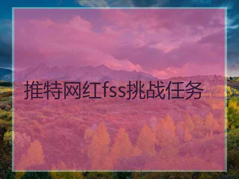 推特网红fss挑战任务