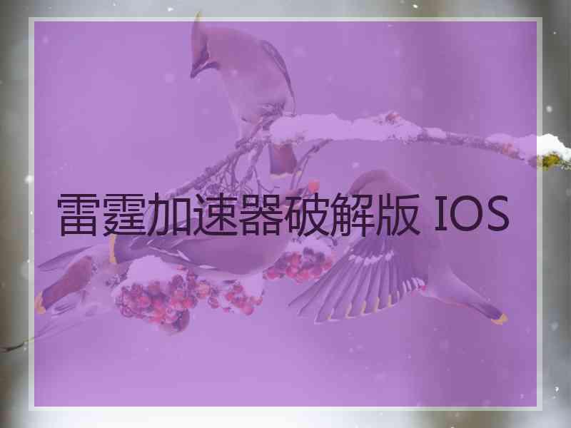 雷霆加速器破解版 IOS