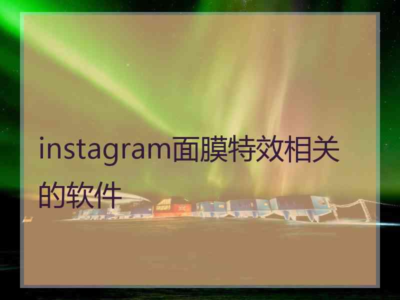 instagram面膜特效相关的软件