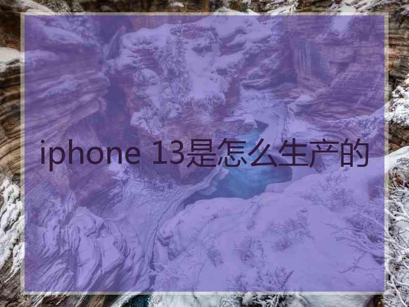 iphone 13是怎么生产的