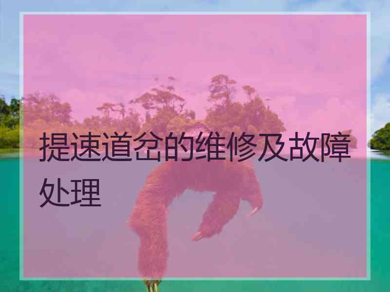 提速道岔的维修及故障处理