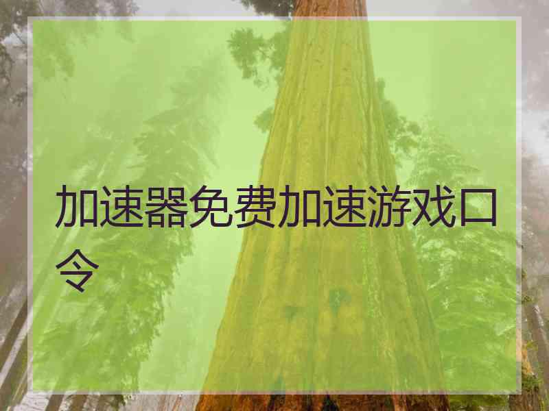 加速器免费加速游戏口令