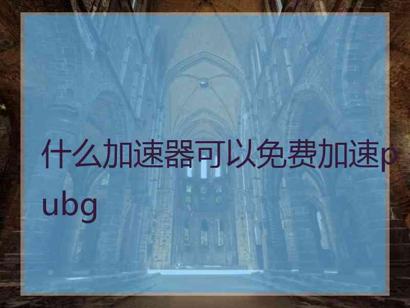 什么加速器可以免费加速pubg