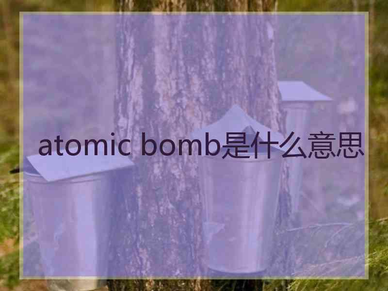 atomic bomb是什么意思