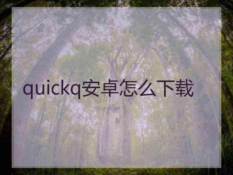 quickq安卓怎么下载