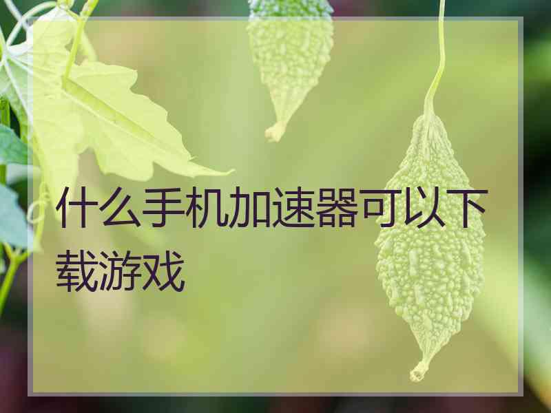 什么手机加速器可以下载游戏