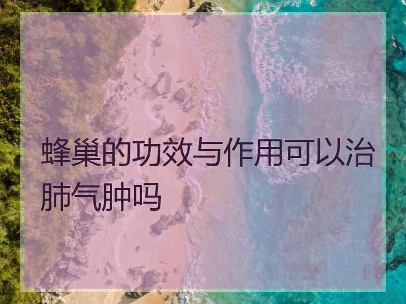 蜂巢的功效与作用可以治肺气肿吗