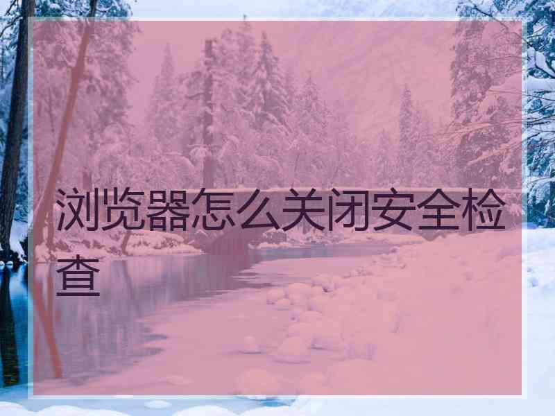 浏览器怎么关闭安全检查