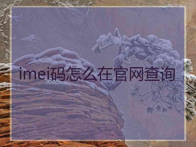 imei码怎么在官网查询