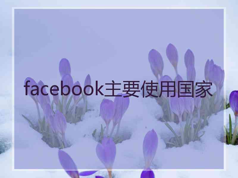 facebook主要使用国家